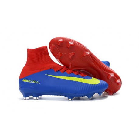 Nike Mercurial Superfly V FG - Botas de fútbol para hombre Rojo Azul