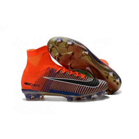 Nike Mercurial Superfly V FG - Botas de fútbol para hombre Marrón Verde Naranja