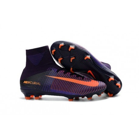 Nike Mercurial Superfly V FG - Botas de fútbol para hombre Violeta Naranja