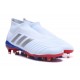 Botas de Futbol Nuevo Adidas Predator 18+ FG - Ruso Blanco Plata