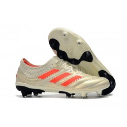 adidas Copa 19.1 FG Zapatillas de Fútbol - Beige Rojo