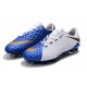 nuevos Tacos Botas Nike Hypervenom Phantom III FG - Azul Blanco