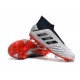 Adidas Predator 19+ FG Zapatillas de Fútbol - Plata Negro Rojo