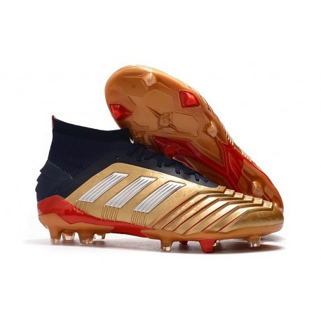 Zapatos de Fútbol Adidas Predator 19.1 FG - Oro Rojo Plata