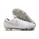 Botas de fútbol Nike Tiempo Legend VIII Elite FG Blanco Platino Gris 