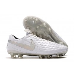 Botas de fútbol Nike Tiempo Legend VIII Elite FG Blanco Platino Gris 