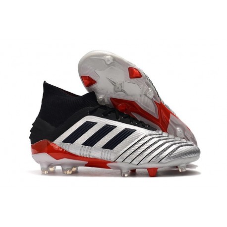Zapatos de Fútbol Adidas Predator 19.1 FG - Metal Negro Rojo
