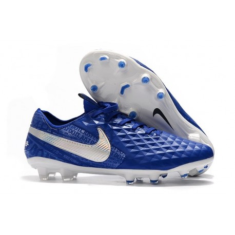 Botas de fútbol Nike Tiempo Legend VIII Elite FG Azul Blanco