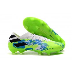 Bota de fútbol adidas Nemeziz 19.1 FG Blanco Verde Azul