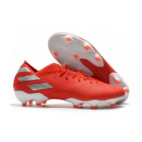 Bota de fútbol adidas Nemeziz 19.1 FG Rojo Plata