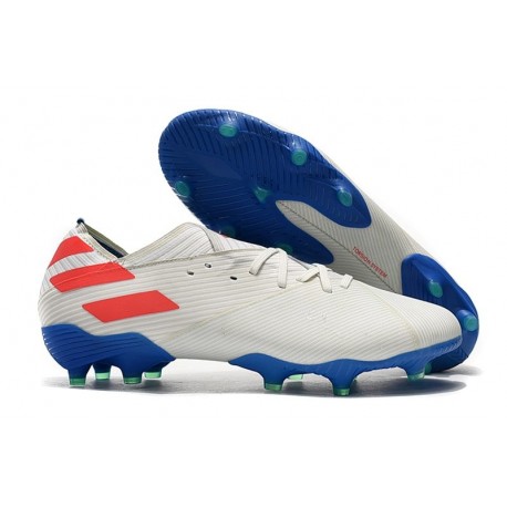 Bota de fútbol adidas Nemeziz 19.1 FG Blanco Rojo Azul