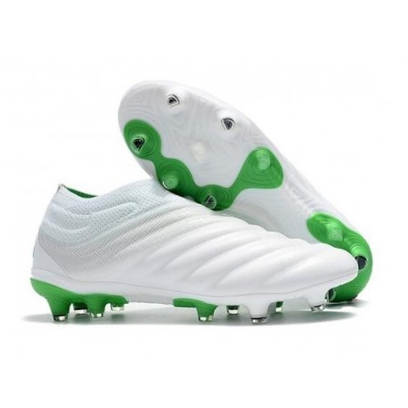 adidas Copa 19+ Botas de Fútbol con Taco FG - Blanco Verde