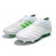 adidas Copa 19+ Botas de Fútbol con Taco FG - Blanco Verde