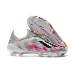 Botas de Fútbol para adultos adidas X 19+ FG Plata Negro Rosa