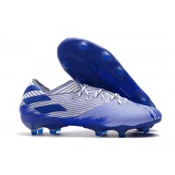 Bota de fútbol adidas Nemeziz 19.1 FG Azul Blanco