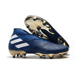 Botas de Fútbol adidas Nemeziz 19+ FG Azul Blanco Negro