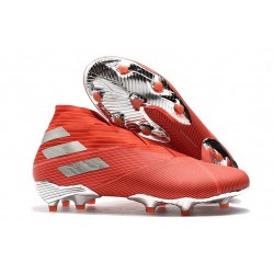 Botas de Fútbol adidas Nemeziz 19+ FG Rojo Plata
