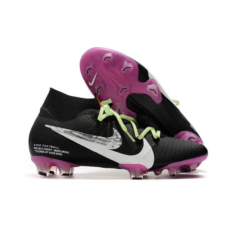 Nike Botas de Fútbol Mercurial Superfly VII Elite FG Negro Blanco Violeta 