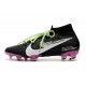 Nike Botas de Fútbol Mercurial Superfly VII Elite FG Negro Blanco Violeta 