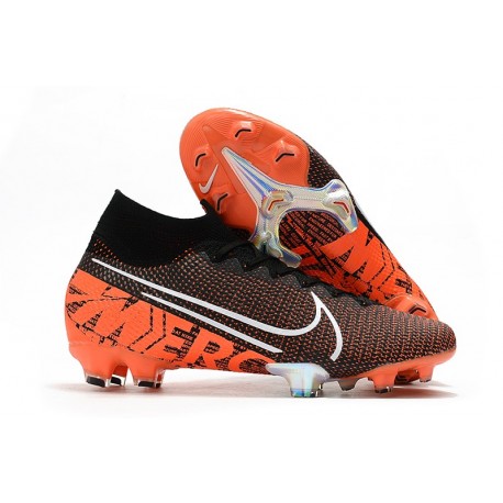 Nike Botas de Fútbol Mercurial Superfly VII Elite FG Negro Blanco Hyper Crimson