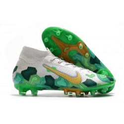 Nike Mercurial Superfly VII Elite AG-PRO Mbappe Gris Dorado Metalizado Verde
