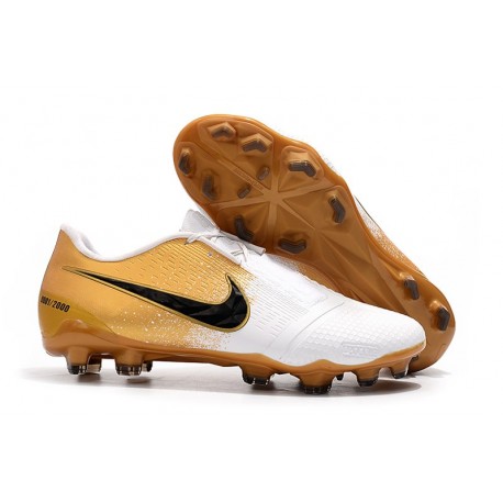 Botas de Fútbol de Phantom Venom Elite FG Nike Blanco Oro Negro