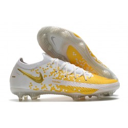 Botas de fútbol Nike PHANTOM GT ELITE FG Blanco Oro