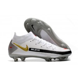 Botas Fútbol Nike Phantom GT Elite Dynamic Fit FG Blanco Gris Oro Rojo