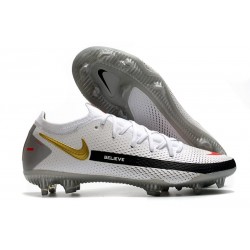 Zapatillas de fútbol Nike Phantom Gt Elite Fg Blanco Negro Oro Rojo