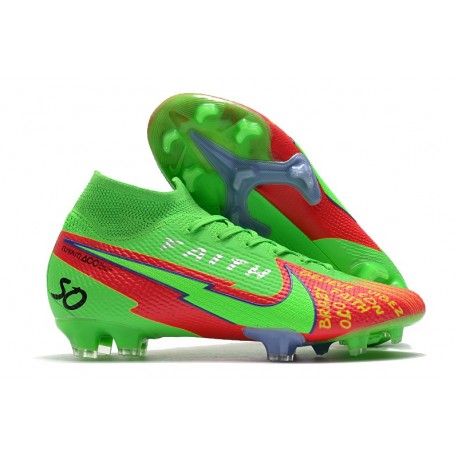 Scarpe Nike Mercurial Superfly 7 Elite DF FG Verde Rojo