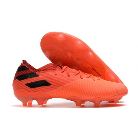Bota de fútbol adidas Nemeziz 19.1 FG Signal Coral Negro Rojo Gloria
