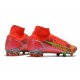 Bota Nike Mercurial Superfly 8 Elite FG Rojo Verde Plata