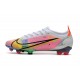 Botas de Fútbol Nike Mercurial Vapor 14 Elite FG Blanco Platino Rosa